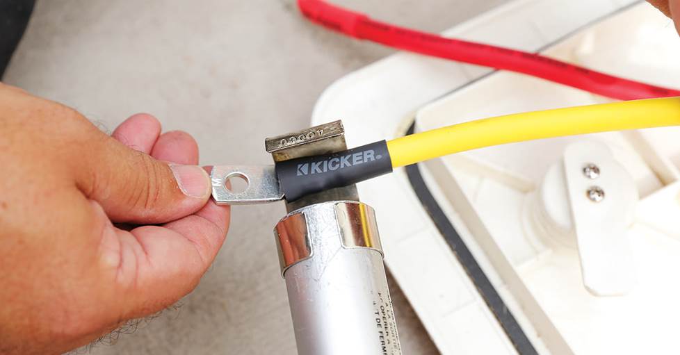 Installing an amp on a boat running power and ground wires